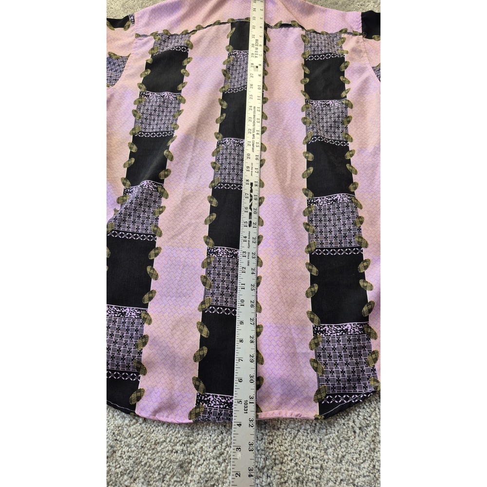 Dagacci Long Sleeve shirt Mens Large 16-16.5  Pink Black Stripe‎ Pattern - Picture 7 of 12